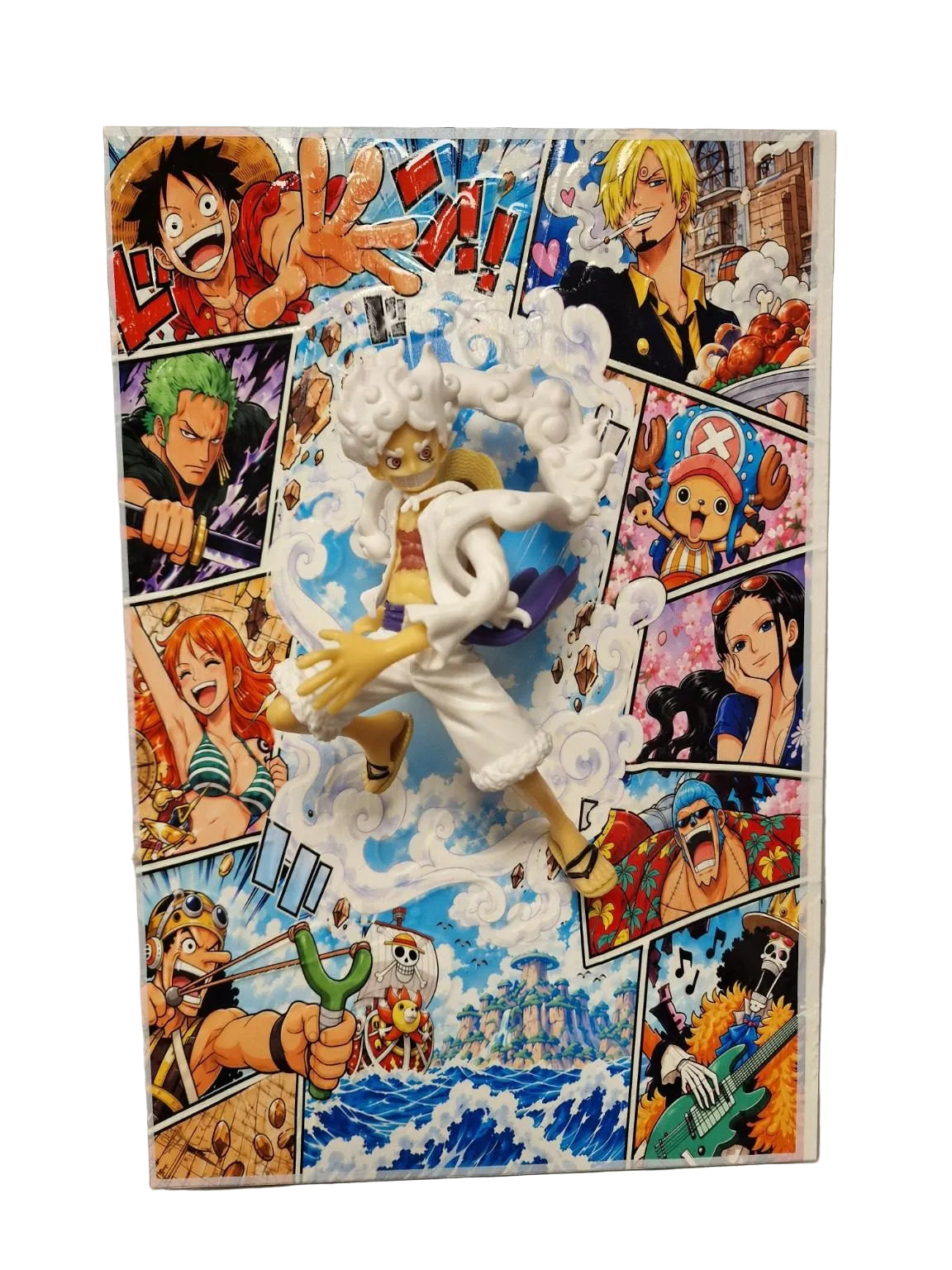 Tableau One Piece Luffy Gear 5 en relief vue de face 20 x 30 cm