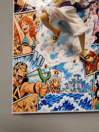 Tableau One Piece Luffy Gear 5 20 x 30 cm – vue et détail du relief