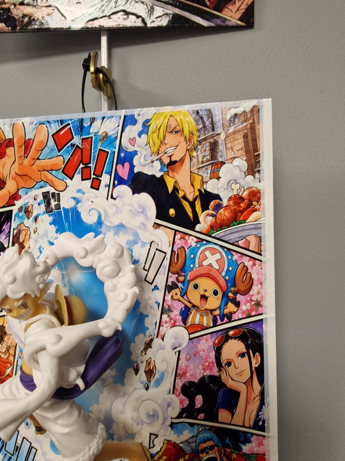 Tableau One Piece Luffy Gear 5 20 x 30 cm – vue et détail du relief