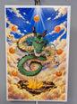 Détail et vue en perspective du tableau Shenron 3D fond en relief