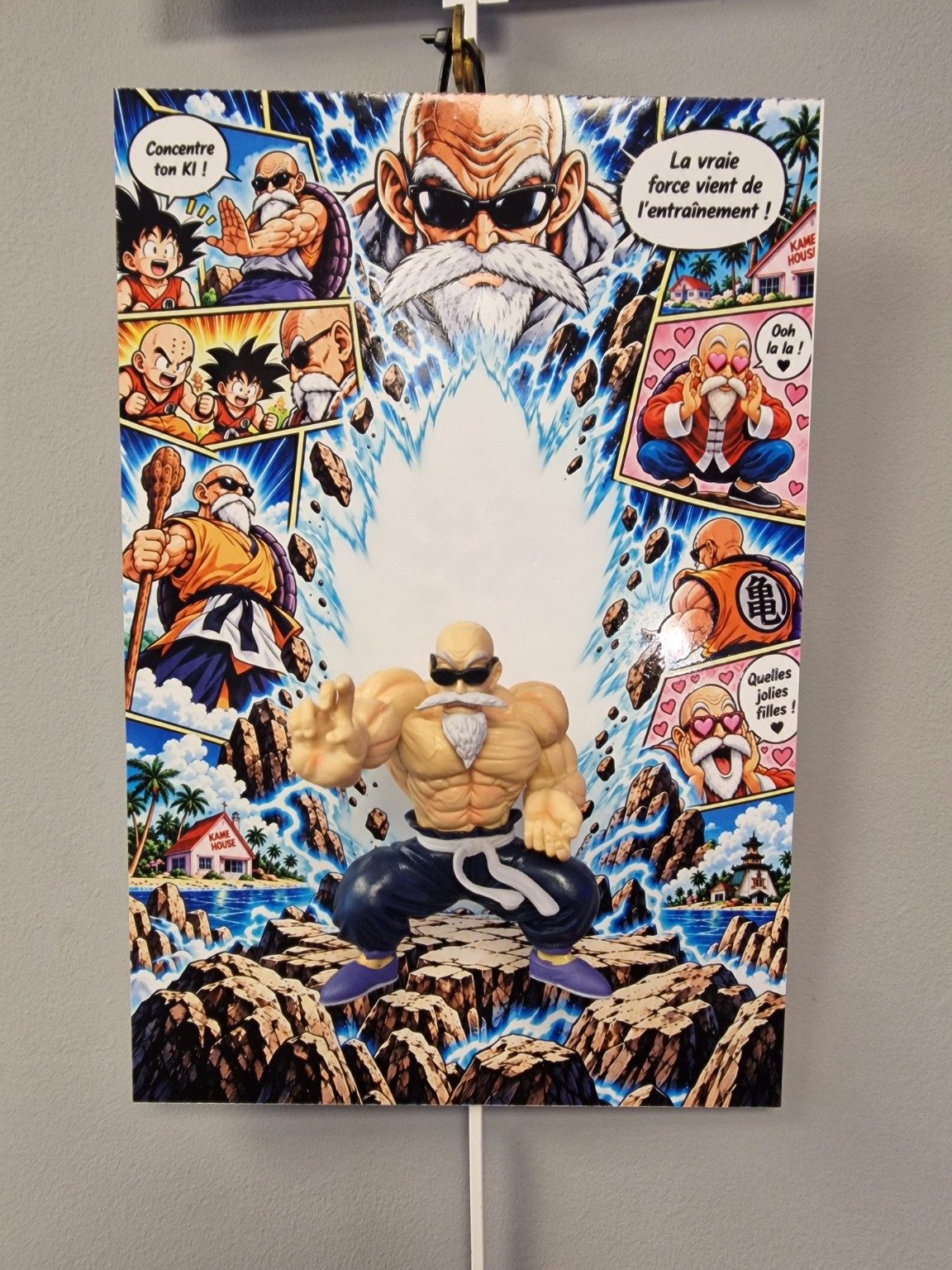 Tableau manga Dragon Ball Tortue Géniale 3D 20 x 30 cm, photo du produit sous différents angles