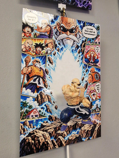 Tableau manga Dragon Ball Tortue Géniale 3D 20 x 30 cm, photo du produit sous différents angles