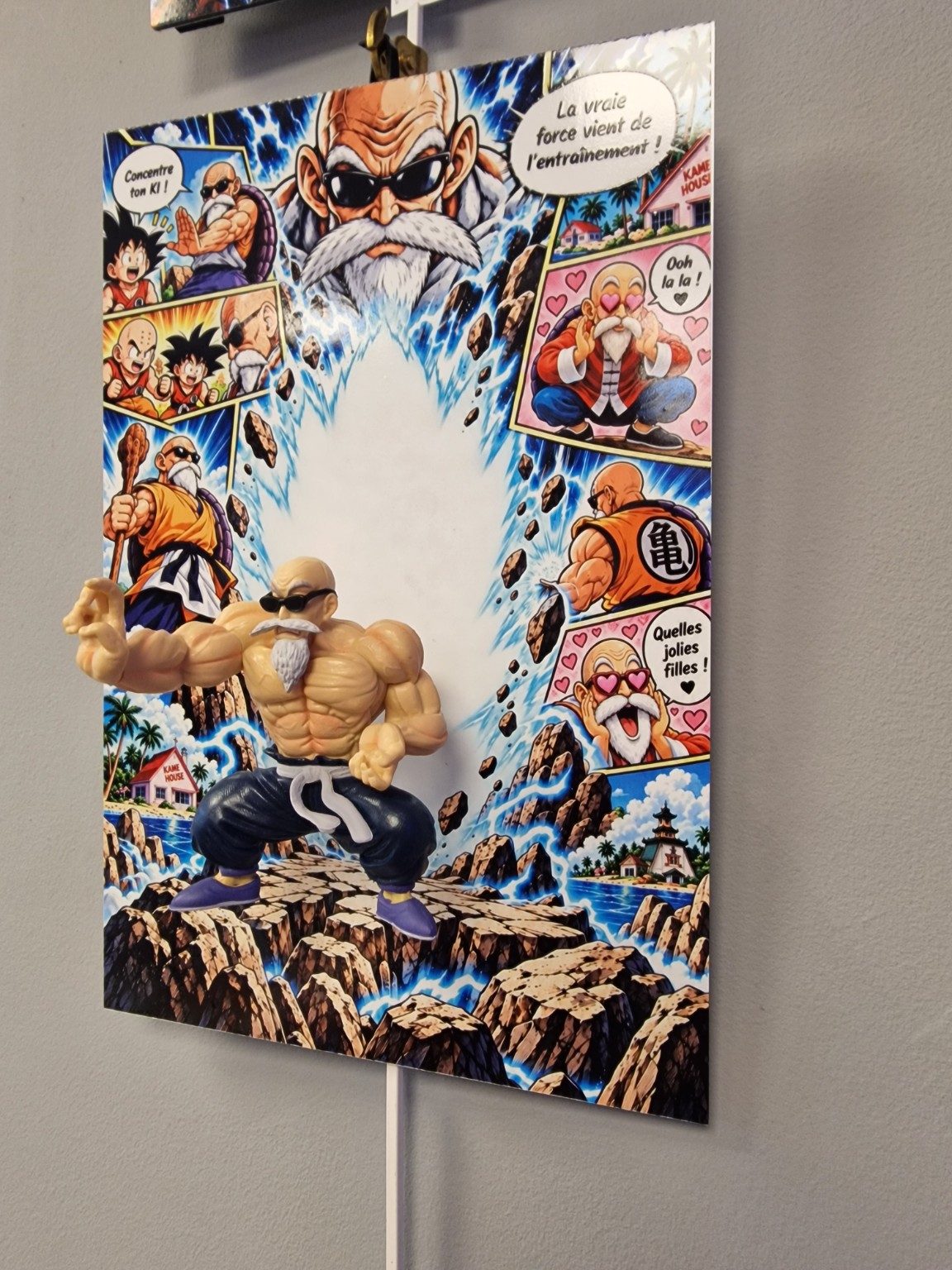 Tableau manga Dragon Ball Tortue Géniale 3D 20 x 30 cm, photo du produit sous différents angles