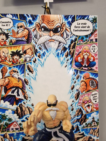 Tableau manga Dragon Ball Tortue Géniale 3D 20 x 30 cm, photo du produit sous différents angles