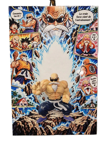 Tableau manga Dragon Ball Tortue Géniale 3D 20 x 30 cm, photo du produit sous différents angles